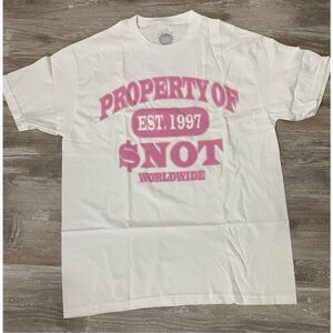SNOT Mens T-shirt White & Pink Sz L